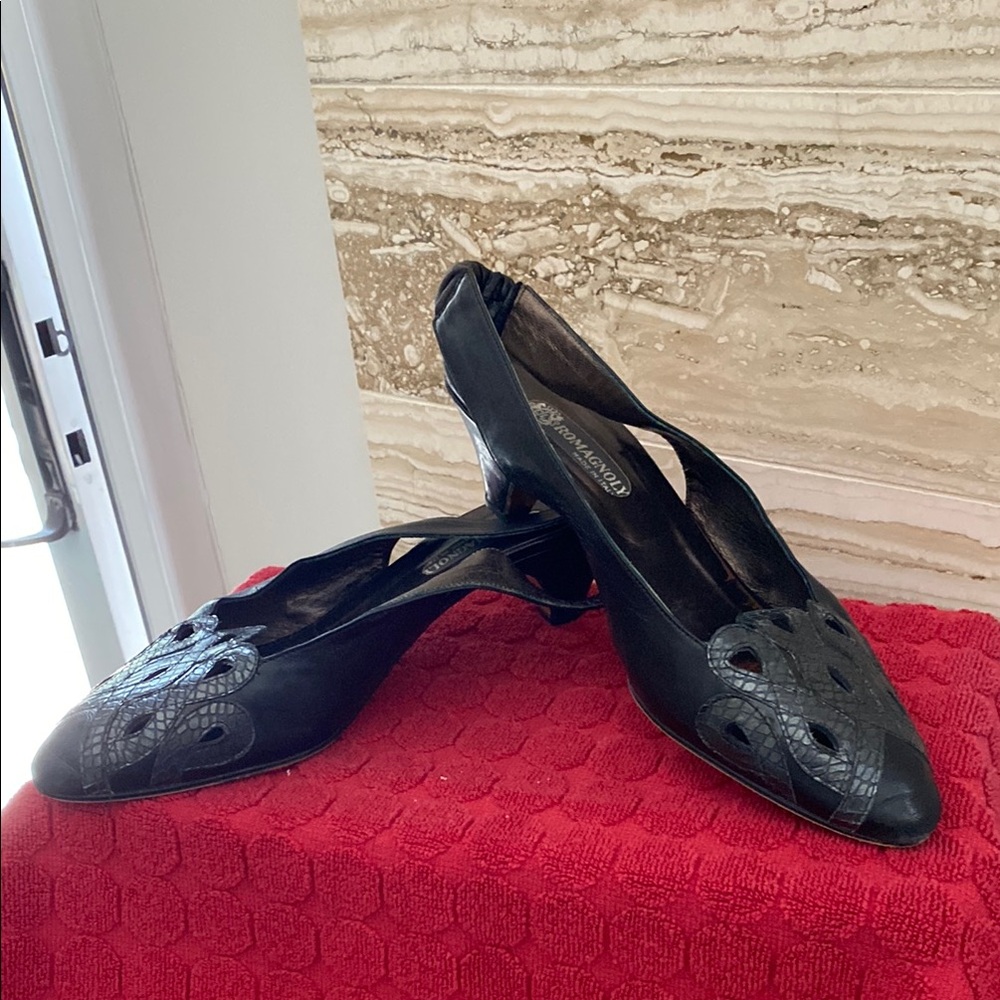 Elegant Black Slingback Women's Shoes